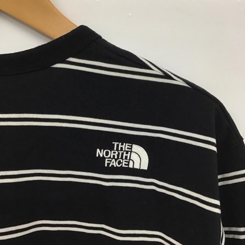 ザノースフェイス THE NORTH FACE Tシャツ 半袖 半袖カットソー プリントTシャツ クルーネックカットソー S ボーダー柄 黒 / ブラック / black メンズ USED 古着 中古 10153412