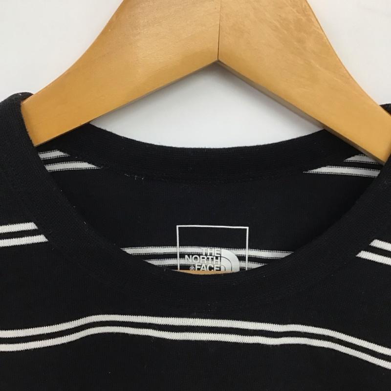 ザノースフェイス THE NORTH FACE Tシャツ 半袖 半袖カットソー プリントTシャツ クルーネックカットソー S ボーダー柄 黒 / ブラック / black メンズ USED 古着 中古 10153412