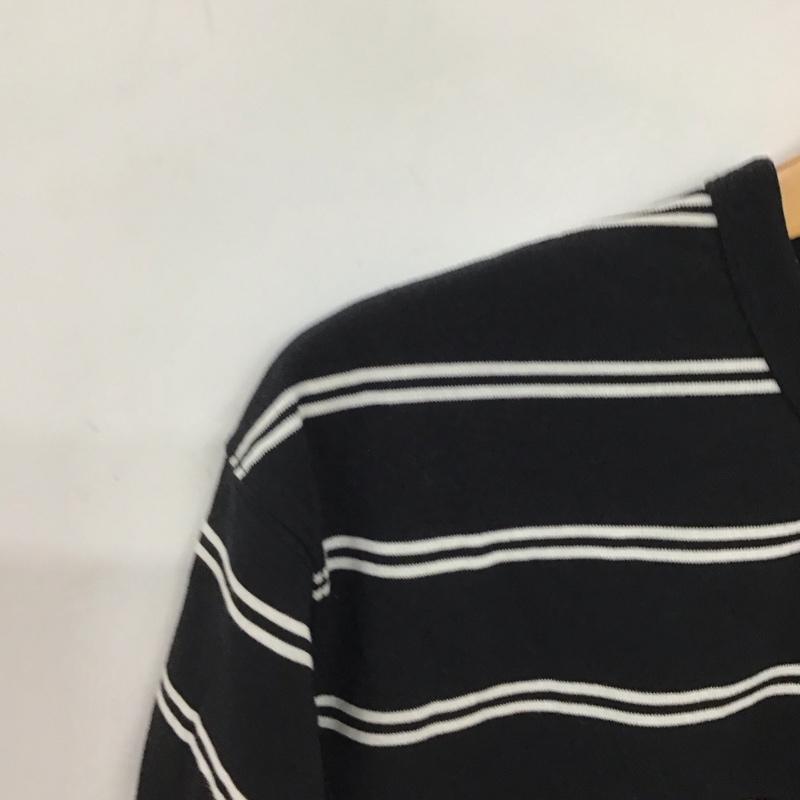 ザノースフェイス THE NORTH FACE Tシャツ 半袖 半袖カットソー プリントTシャツ クルーネックカットソー S ボーダー柄 黒 / ブラック / black メンズ USED 古着 中古 10153412