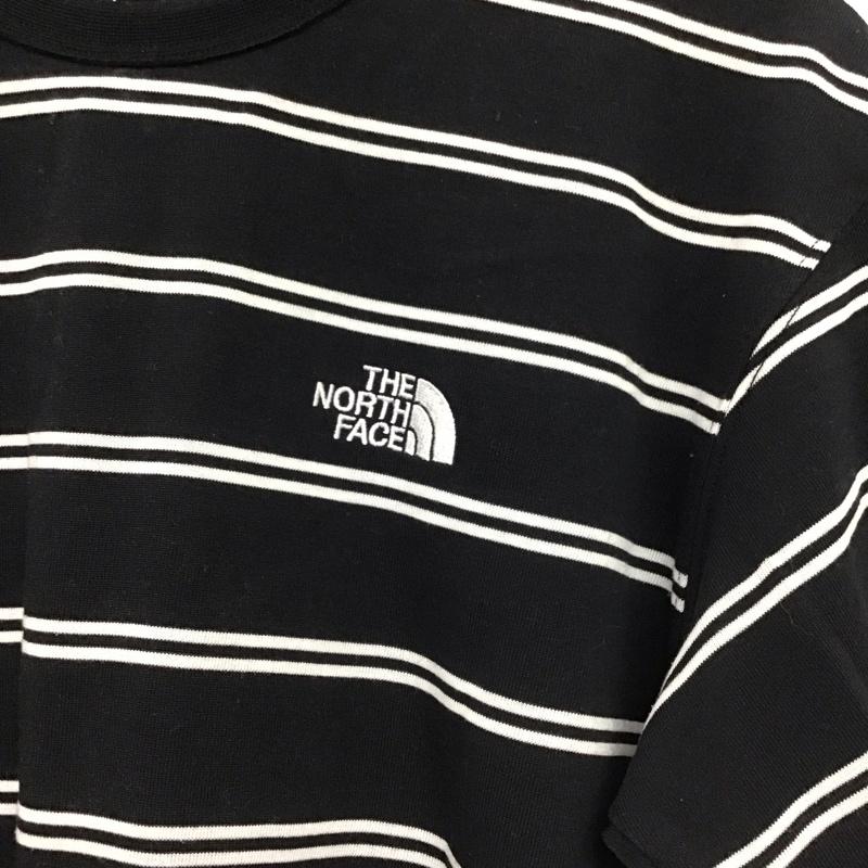 ザノースフェイス THE NORTH FACE Tシャツ 半袖 半袖カットソー プリントTシャツ クルーネックカットソー S ボーダー柄 黒 / ブラック / black メンズ USED 古着 中古 10153412