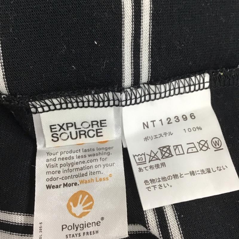ザノースフェイス THE NORTH FACE Tシャツ 半袖 半袖カットソー プリントTシャツ クルーネックカットソー S ボーダー柄 黒 / ブラック / black メンズ USED 古着 中古 10153412