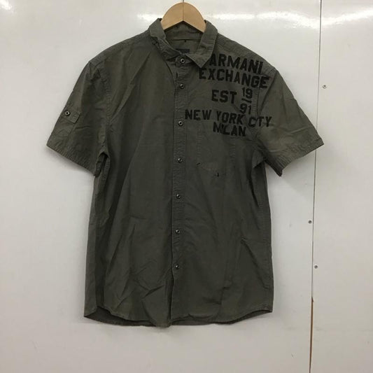 アルマーニエクスチェンジ ARMANI EXCHANGE シャツ、ブラウス 半袖 半袖シャツ プリントシャツ ポケットシャツ M ロゴ、文字 カーキ / カーキ / khaki メンズ USED 古着 中古 10153414