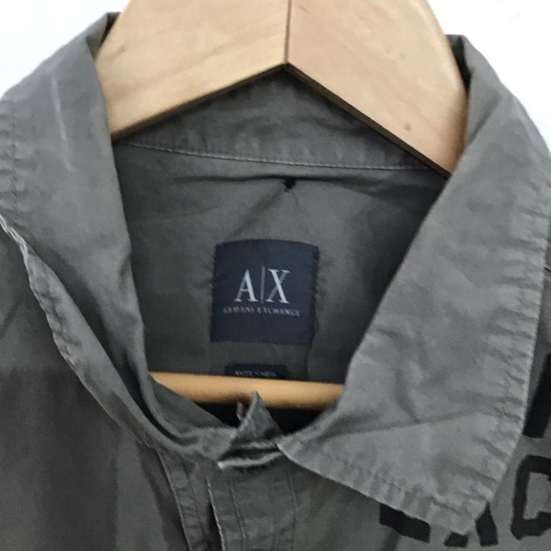 アルマーニエクスチェンジ ARMANI EXCHANGE シャツ、ブラウス 半袖 半袖シャツ プリントシャツ ポケットシャツ M ロゴ、文字 カーキ / カーキ / khaki メンズ USED 古着 中古 10153414