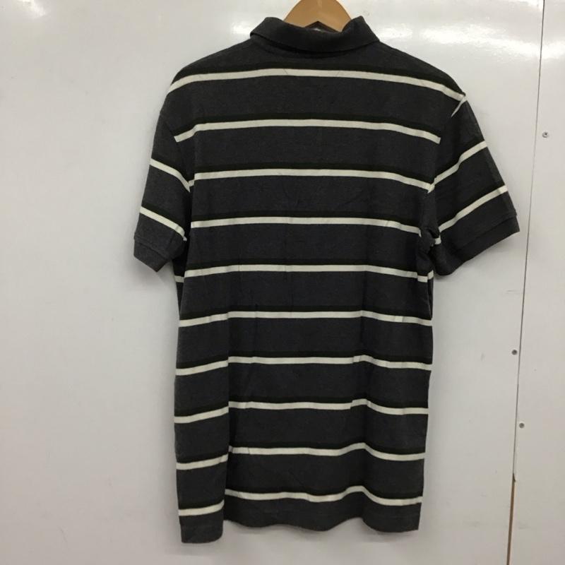 トミーヒルフィガー TOMMY HILFIGER ポロシャツ 半袖 半袖ポロシャツ カラーシャツ 半袖カットソー M ボーダー柄 灰 / グレー / gray メンズ USED 古着 中古 10153415