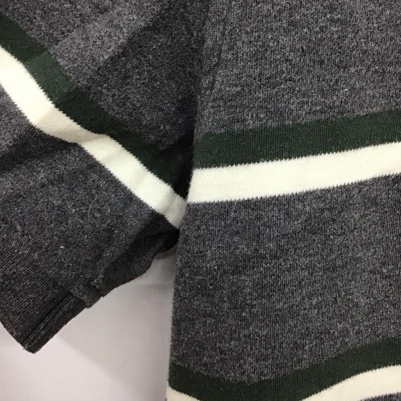 トミーヒルフィガー TOMMY HILFIGER ポロシャツ 半袖 半袖ポロシャツ カラーシャツ 半袖カットソー M ボーダー柄 灰 / グレー / gray メンズ USED 古着 中古 10153415