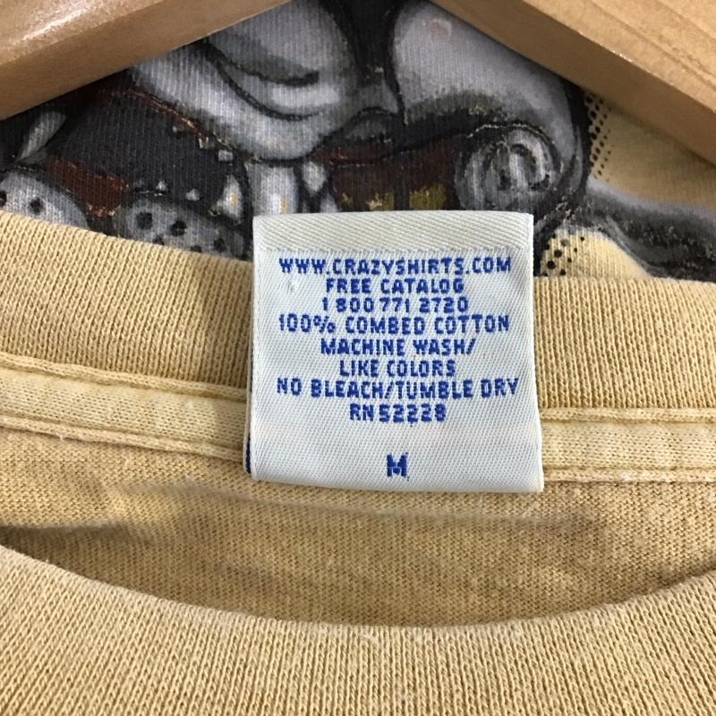 クレイジーシャツ crazy shirts Tシャツ 半袖 半袖カットソー プリントTシャツ クルーネックカットソー M プリント ベージュ / ベージュ / beige メンズ USED 古着 中古 10153416