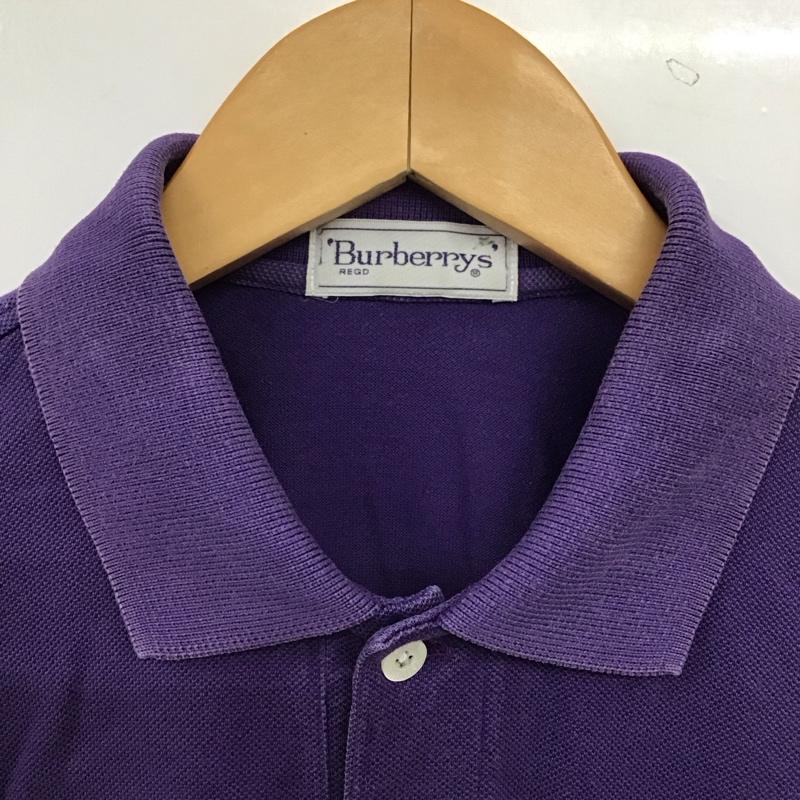 バーバリーズ BURBERRYS ポロシャツ 半袖 半袖ポロシャツ カラーシャツ 半袖カットソー ロゴ、文字 紫 / パープル / purple メンズ USED 古着 中古 10153417