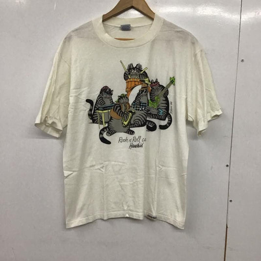 クレイジーシャツ crazy shirts Tシャツ 半袖 半袖カットソー プリントTシャツ クルーネックカットソー M プリント 白 / ホワイト / white メンズ USED 古着 中古 10153418
