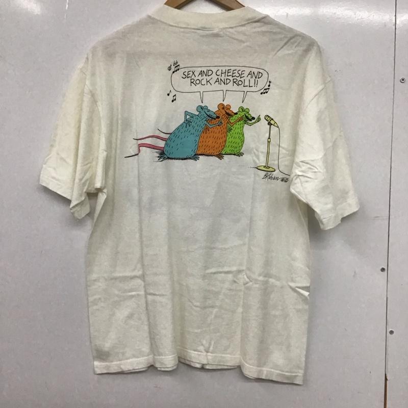 クレイジーシャツ crazy shirts Tシャツ 半袖 半袖カットソー プリントTシャツ クルーネックカットソー M プリント 白 / ホワイト / white メンズ USED 古着 中古 10153418