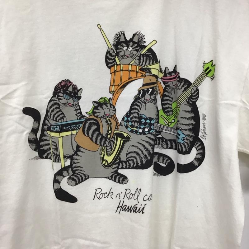 クレイジーシャツ crazy shirts Tシャツ 半袖 半袖カットソー プリントTシャツ クルーネックカットソー M プリント 白 / ホワイト / white メンズ USED 古着 中古 10153418