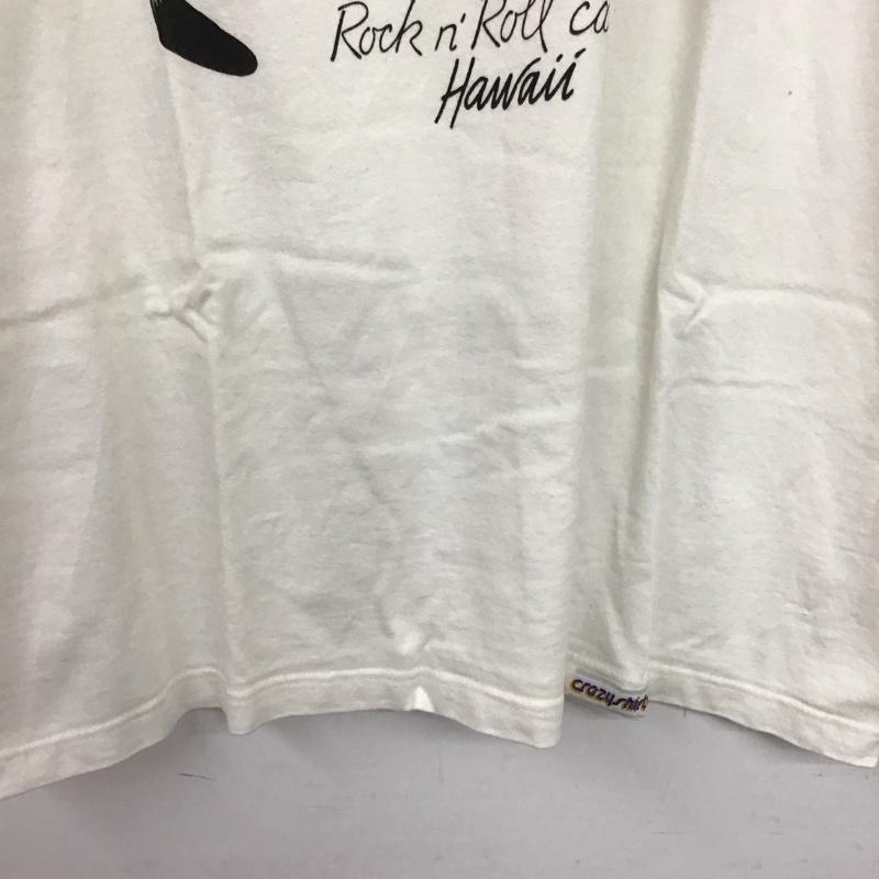 クレイジーシャツ crazy shirts Tシャツ 半袖 半袖カットソー プリントTシャツ クルーネックカットソー M プリント 白 / ホワイト / white メンズ USED 古着 中古 10153418