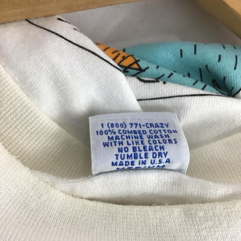 クレイジーシャツ crazy shirts Tシャツ 半袖 半袖カットソー プリントTシャツ クルーネックカットソー M プリント 白 / ホワイト / white メンズ USED 古着 中古 10153418