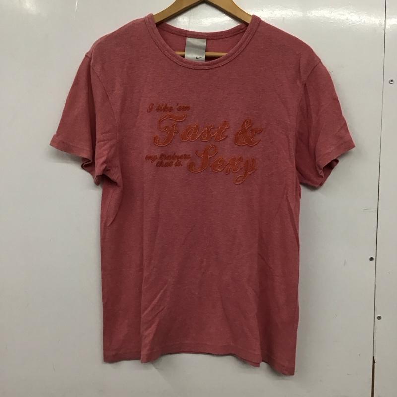 ナイキ NIKE Tシャツ 半袖 半袖カットソー プリントTシャツ クルーネックカットソー L ロゴ、文字 桃 / ピンク / pink メンズ USED 古着 中古 10153420