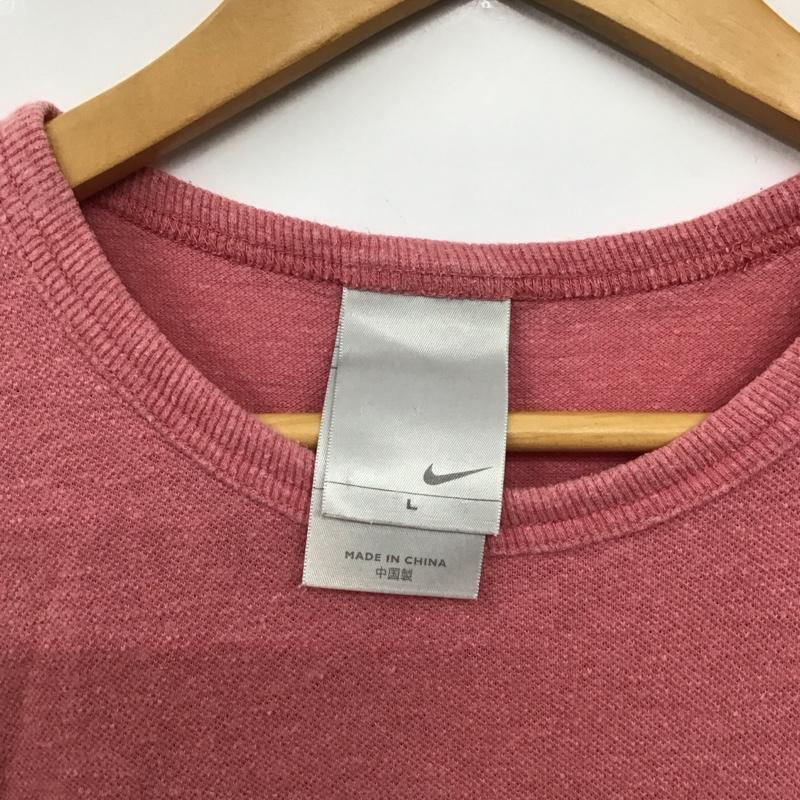 ナイキ NIKE Tシャツ 半袖 半袖カットソー プリントTシャツ クルーネックカットソー L ロゴ、文字 桃 / ピンク / pink メンズ USED 古着 中古 10153420