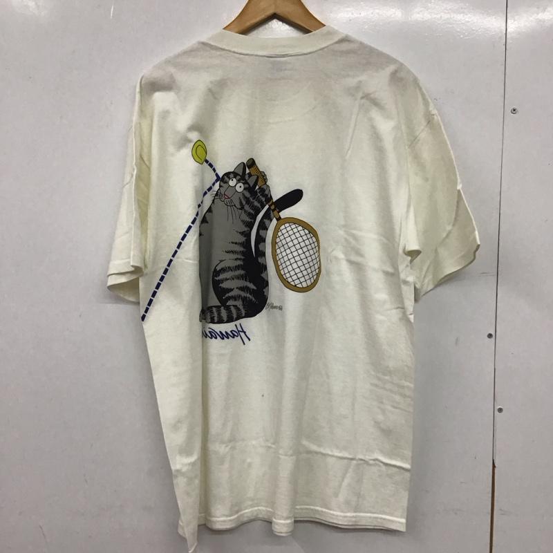 クレイジーシャツ crazy shirts Tシャツ 半袖 半袖カットソー プリントTシャツ クルーネックカットソー L プリント 白 / ホワイト / white メンズ USED 古着 中古 10153423
