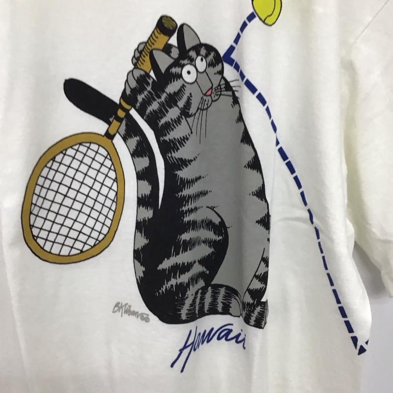 クレイジーシャツ crazy shirts Tシャツ 半袖 半袖カットソー プリントTシャツ クルーネックカットソー L プリント 白 / ホワイト / white メンズ USED 古着 中古 10153423
