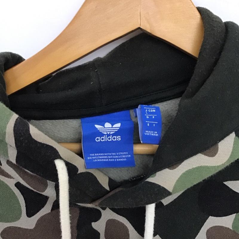アディダス adidas パーカー 長袖 bs4952 プルオーバーパーカー スウェット L カモフラージュ柄・迷彩 マルチカラー / マルチカラー / multicolor メンズ USED 古着 中古 10153424