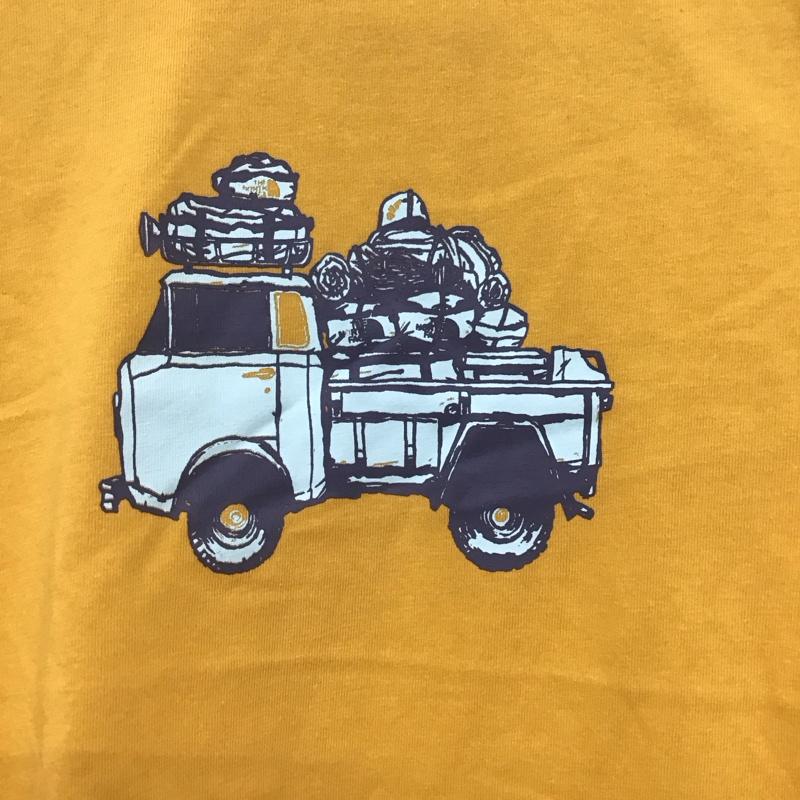 ザノースフェイス THE NORTH FACE Tシャツ 半袖 ntj31831 プリントTシャツ キャンピングT 130cm プリント 黄 / イエロー / yellow ボーイズ USED 古着 中古 10153427