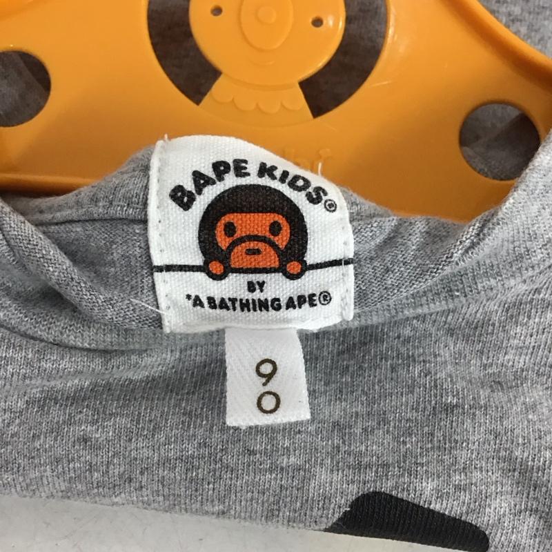 ベイプキッズ BAPEKIDS Tシャツ 半袖 半袖カットソー プリントTシャツ クルーネックカットソー 90cm プリント 灰 / グレー / gray ボーイズ USED 古着 中古 10153428