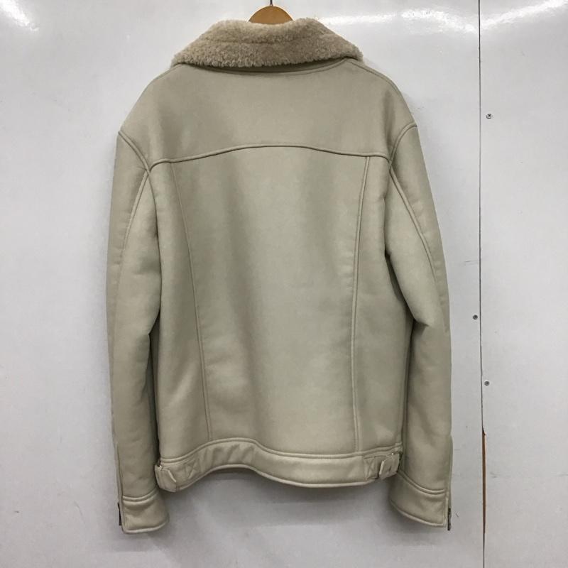 ザラ ZARA ジャケット、上着 ジャンパー、ブルゾン ジップアップジャケット ライダースジャケット アウター L 無地 アイボリー / アイボリー / メンズ USED 古着 中古 10153432