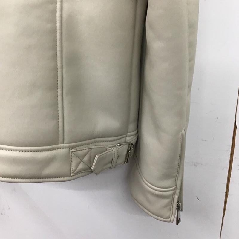 ザラ ZARA ジャケット、上着 ジャンパー、ブルゾン ジップアップジャケット ライダースジャケット アウター L 無地 アイボリー / アイボリー / メンズ USED 古着 中古 10153432
