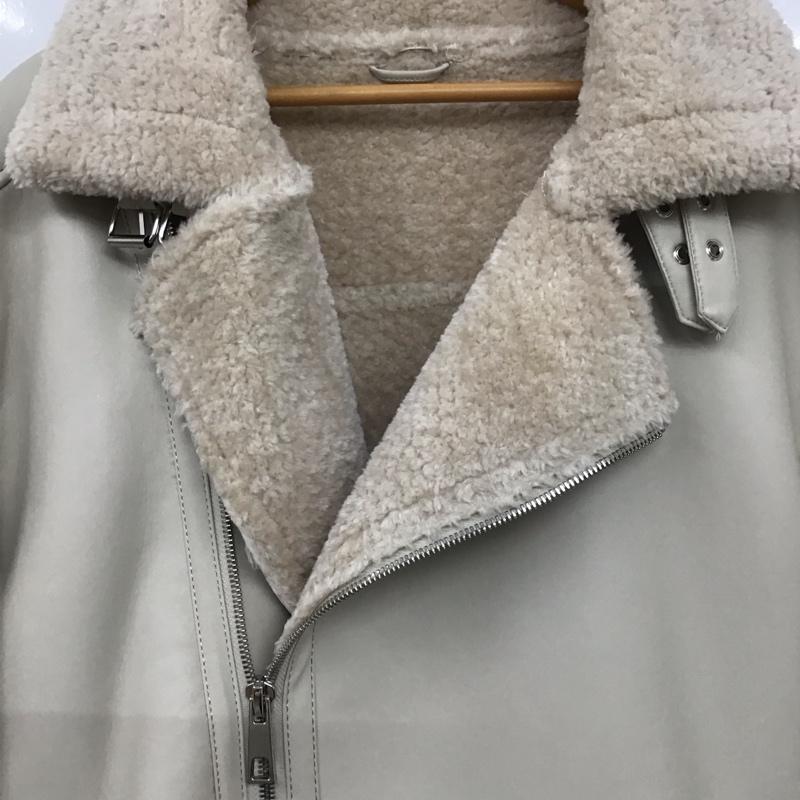 ザラ ZARA ジャケット、上着 ジャンパー、ブルゾン ジップアップジャケット ライダースジャケット アウター L 無地 アイボリー / アイボリー / メンズ USED 古着 中古 10153432