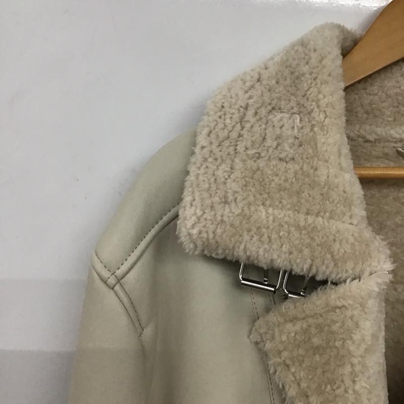 ザラ ZARA ジャケット、上着 ジャンパー、ブルゾン ジップアップジャケット ライダースジャケット アウター L 無地 アイボリー / アイボリー / メンズ USED 古着 中古 10153432