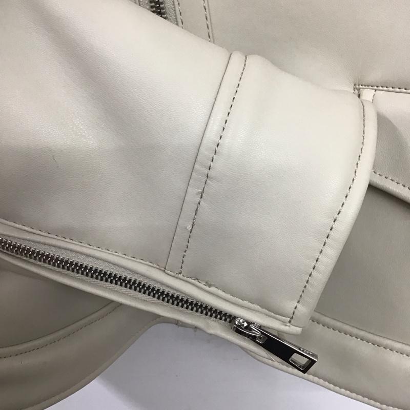 ザラ ZARA ジャケット、上着 ジャンパー、ブルゾン ジップアップジャケット ライダースジャケット アウター L 無地 アイボリー / アイボリー / メンズ USED 古着 中古 10153432