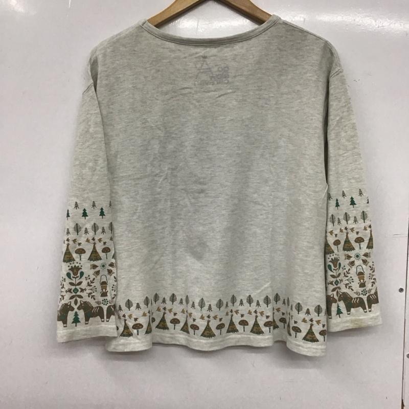 ゴースローキャラバン go slow caravan カットソー 長袖 長袖カットソー プリントカットソー クルーネック 1 プリント 灰 / グレー / gray レディース USED 古着 中古 10153436