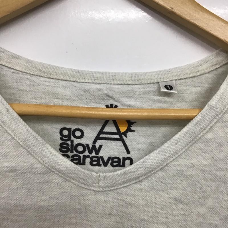 ゴースローキャラバン go slow caravan カットソー 長袖 長袖カットソー プリントカットソー クルーネック 1 プリント 灰 / グレー / gray レディース USED 古着 中古 10153436