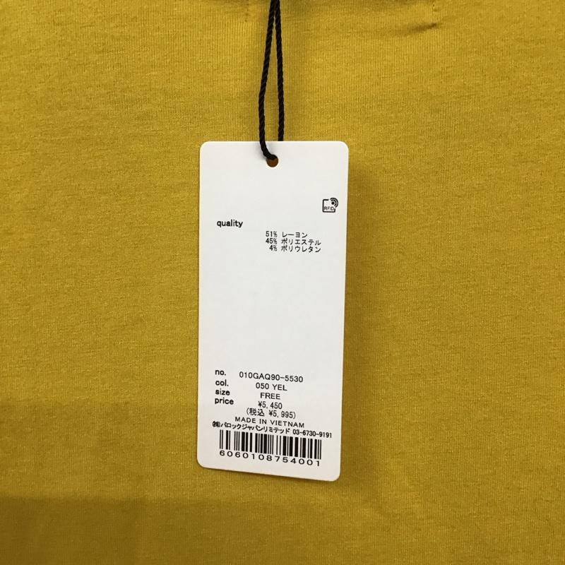 マウジー MOUSSY カットソー 長袖 長袖カットソー プリントカットソー クルーネック FREE プリント 黄 / イエロー / yellow レディース USED 古着 中古 10153441