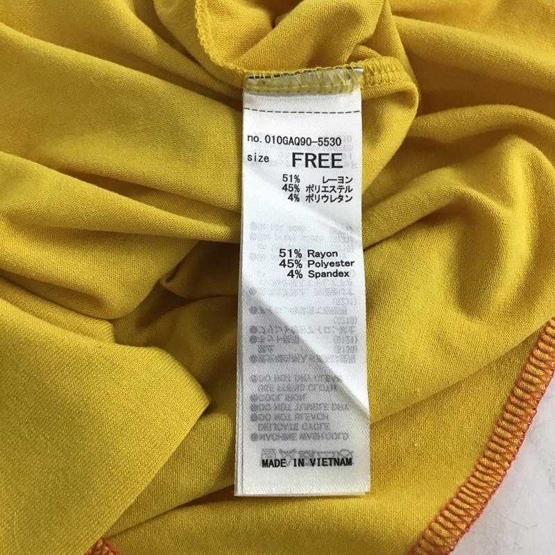 マウジー MOUSSY カットソー 長袖 長袖カットソー プリントカットソー クルーネック FREE プリント 黄 / イエロー / yellow レディース USED 古着 中古 10153441