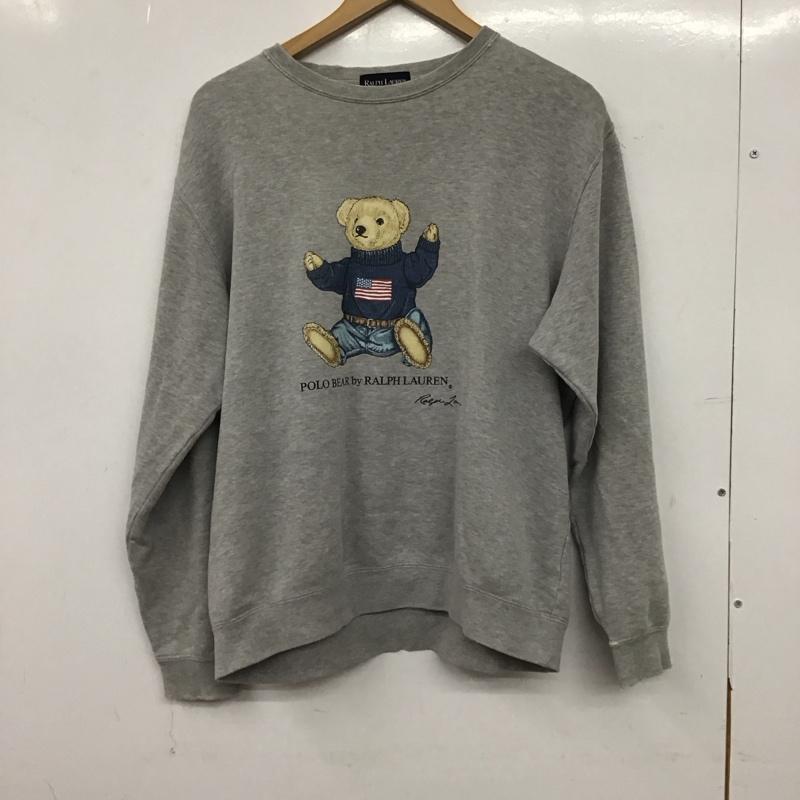 ラルフローレン RALPHLAUREN トレーナー 長袖 長袖トレーナー スウェット クルーネック プルオーバー 160cm プリント 灰 / グレー / gray レディース USED 古着 中古 10153443