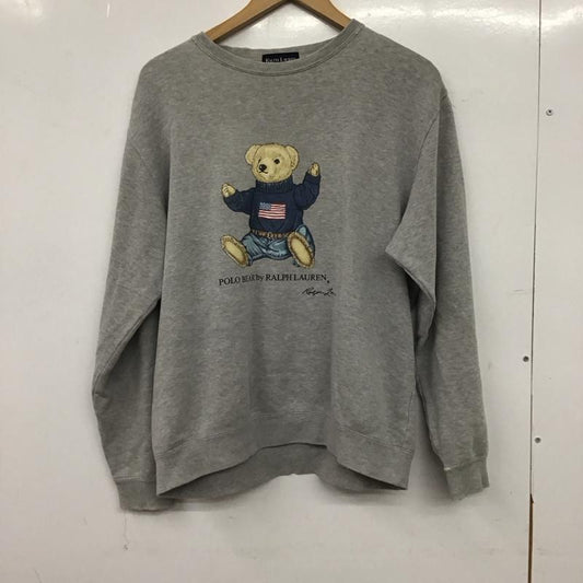ラルフローレン RALPHLAUREN トレーナー 長袖 長袖トレーナー スウェット クルーネック プルオーバー 160cm プリント 灰 / グレー / gray レディース USED 古着 中古 10153443