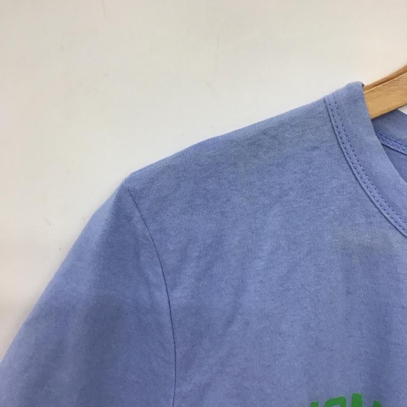 ザラ ZARA Tシャツ 半袖 半袖カットソー プリントTシャツ クルーネックカットソー M ロゴ、文字 水色 / ライトブルー / レディース USED 古着 中古 10153444