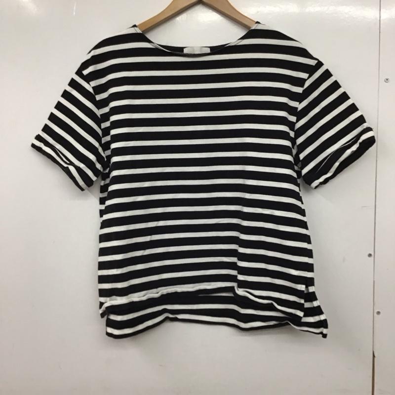 グリーンレーベルリラクシング green label relaxing カットソー 半袖 半袖カットソー ボーダーカットソー クルーネック ボーダー柄 白 / ホワイト / white X 黒 / ブラック / black レディース USED 古着 中古 10153448