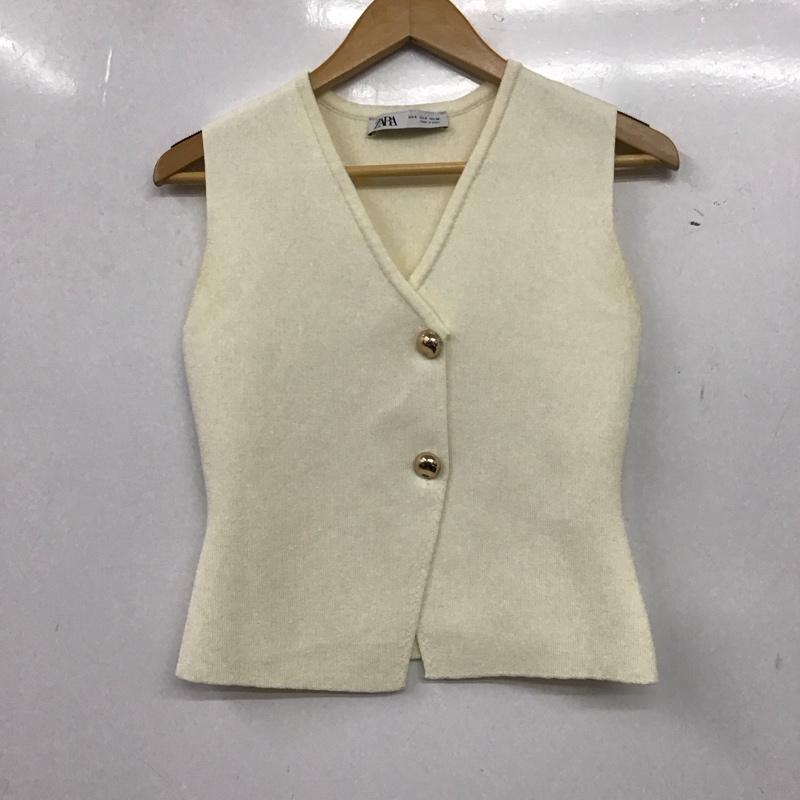 ザラ ZARA ベスト ベスト ニットベスト ノースリーブカットソー S 無地 アイボリー / アイボリー / レディース USED 古着 中古 10153449