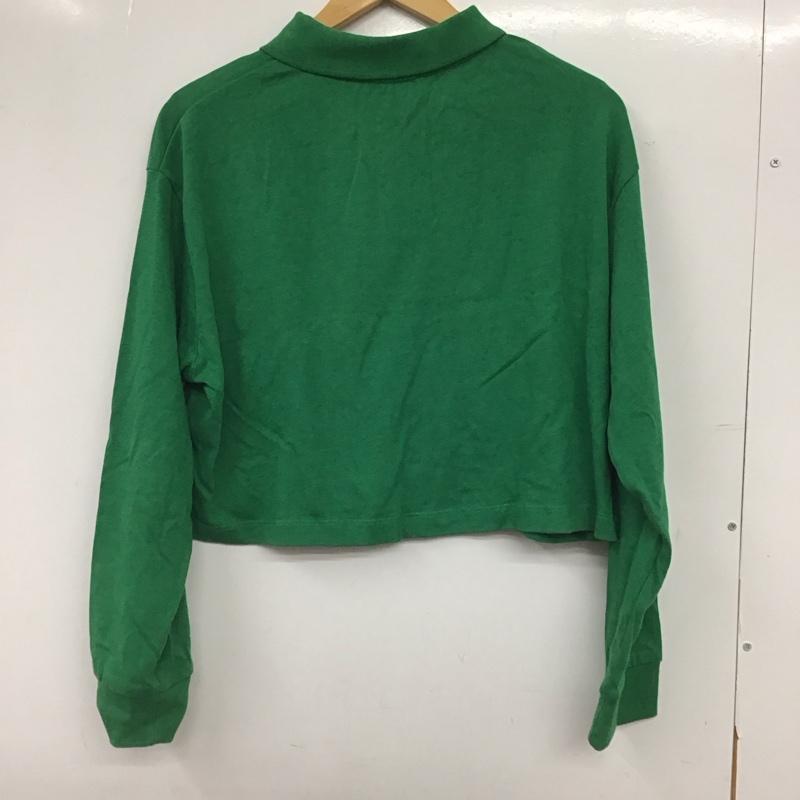 ザラ ZARA ポロシャツ 長袖 長袖ポロシャツ 長袖カットソー カラーシャツ L 無地 緑 / グリーン / green レディース USED 古着 中古 10153450