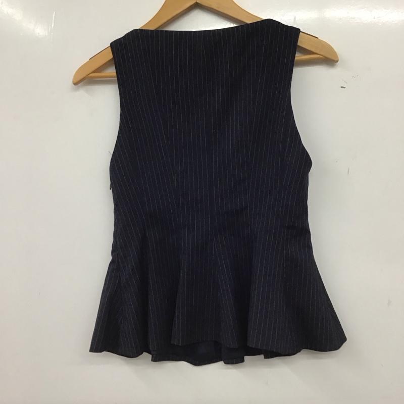 ザラ ZARA カットソー 半袖 ノースリーブカットソー プルオーバー S ストライプ 紺 / ネイビー / navy レディース USED 古着 中古 10153451