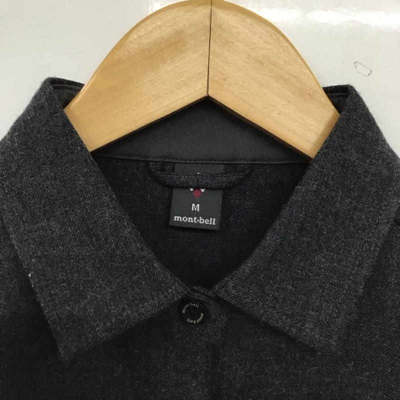 モンベル mont-bell シャツ、ブラウス 長袖 メリノウールシャツ カジュアルシャツ M 無地 ダークグレー / ダークグレー / レディース USED 古着 中古 10153452