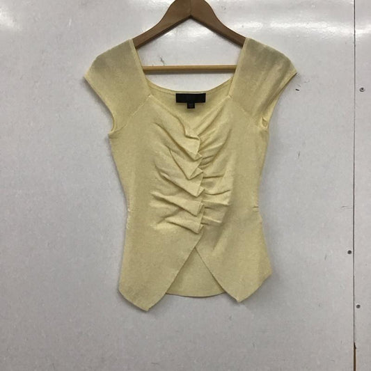 ザラ ZARA カットソー 半袖 ノースリーブカットソー Vネックカットソー S 無地 アイボリー / アイボリー / レディース USED 古着 中古 10153453