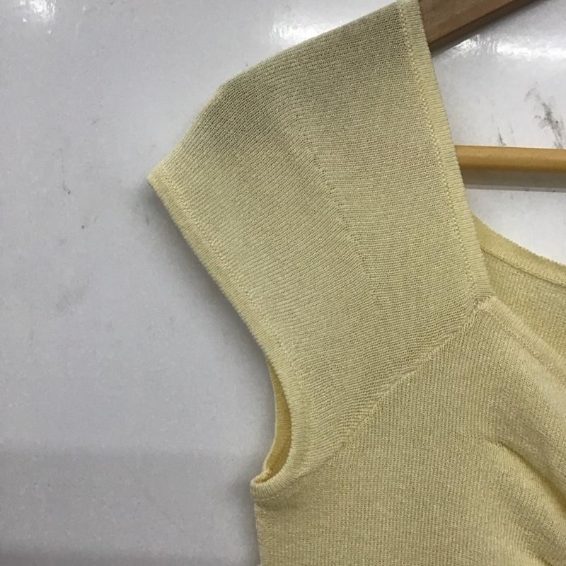 ザラ ZARA カットソー 半袖 ノースリーブカットソー Vネックカットソー S 無地 アイボリー / アイボリー / レディース USED 古着 中古 10153453