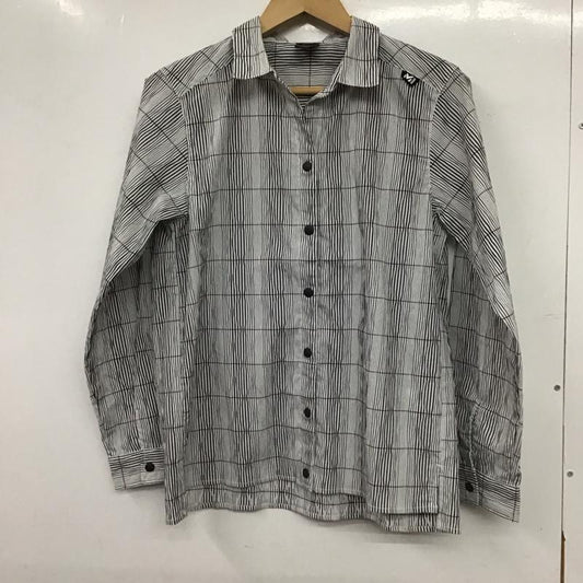 ミレー MILLET シャツ、ブラウス 長袖 長袖シャツ プリントシャツ カラーシャツ S 総柄 白 / ホワイト / white X ダークグレー / ダークグレー / レディース USED 古着 中古 10153454