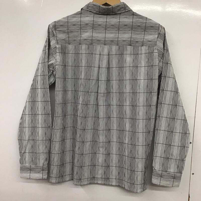 ミレー MILLET シャツ、ブラウス 長袖 長袖シャツ プリントシャツ カラーシャツ S 総柄 白 / ホワイト / white X ダークグレー / ダークグレー / レディース USED 古着 中古 10153454