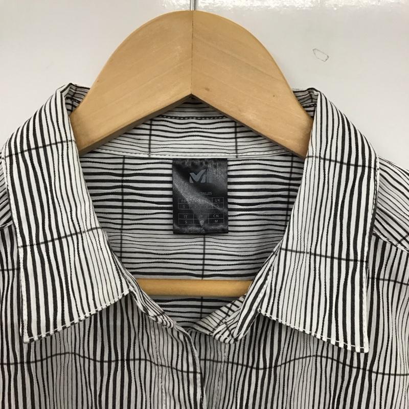 ミレー MILLET シャツ、ブラウス 長袖 長袖シャツ プリントシャツ カラーシャツ S 総柄 白 / ホワイト / white X ダークグレー / ダークグレー / レディース USED 古着 中古 10153454