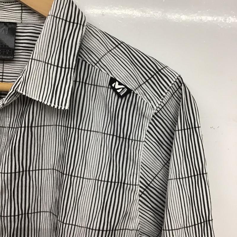 ミレー MILLET シャツ、ブラウス 長袖 長袖シャツ プリントシャツ カラーシャツ S 総柄 白 / ホワイト / white X ダークグレー / ダークグレー / レディース USED 古着 中古 10153454