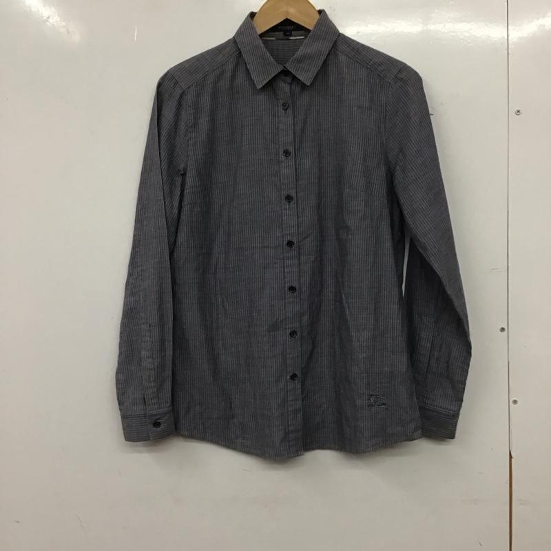 バーバリーロンドン Burberry London シャツ、ブラウス 長袖 長袖シャツ ストライプシャツ カラーシャツ 40 ストライプ 灰 / グレー / gray レディース USED 古着 中古 10153456
