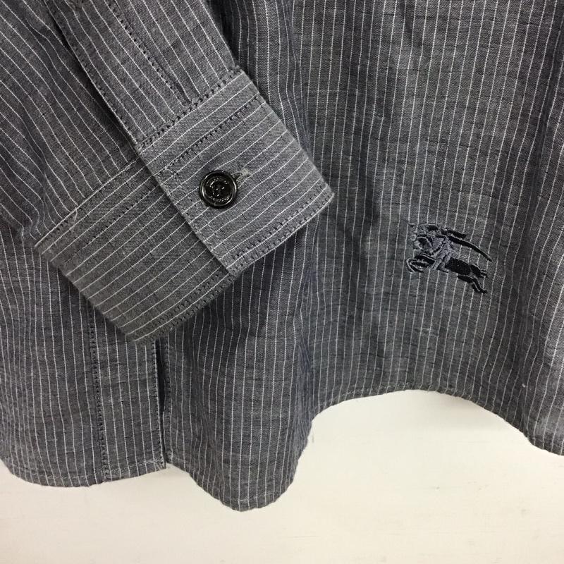 バーバリーロンドン Burberry London シャツ、ブラウス 長袖 長袖シャツ ストライプシャツ カラーシャツ 40 ストライプ 灰 / グレー / gray レディース USED 古着 中古 10153456
