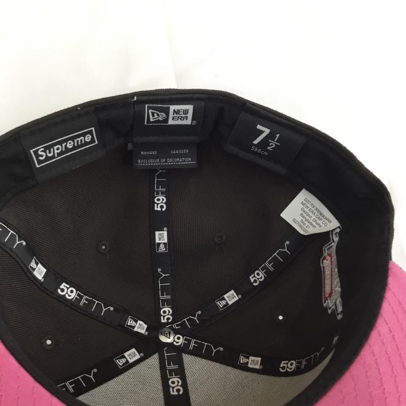 シュプリーム Supreme 帽子 キャップ NEW ERA No Comp Box Logo FREE ロゴ、文字 茶 / ブラウン / brown X 桃 / ピンク / pink メンズ USED 古着 中古 10153461