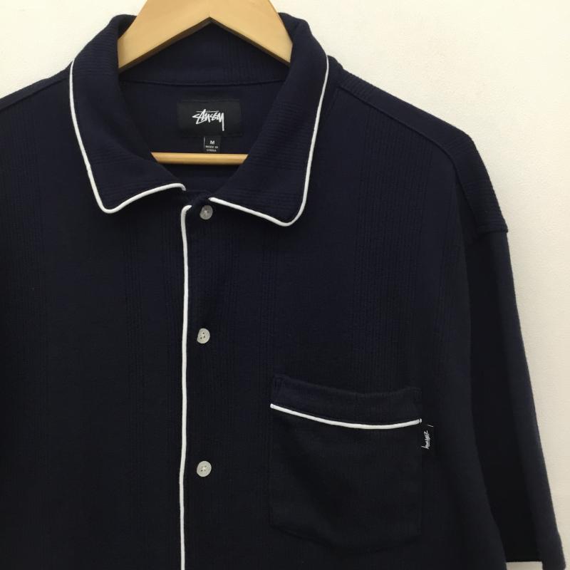 ステューシー STUSSY シャツ、ブラウス 半袖 Johnny Shirt M ロゴ、文字 紺 / ネイビー / navy メンズ USED 古着 中古 10153463